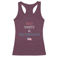 Red White and Blueberries Racerback Tank Top Vintage American Flag Patriotic - Wonder Print Shop