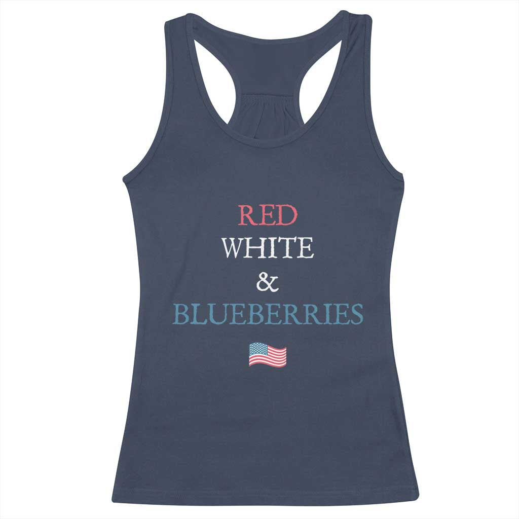 Red White and Blueberries Racerback Tank Top Vintage American Flag Patriotic - Wonder Print Shop