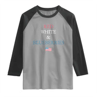 Red White and Blueberries Raglan Shirt Vintage American Flag Patriotic - Wonder Print Shop