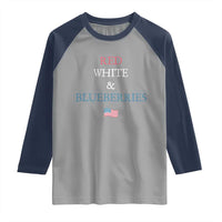 Red White and Blueberries Raglan Shirt Vintage American Flag Patriotic - Wonder Print Shop