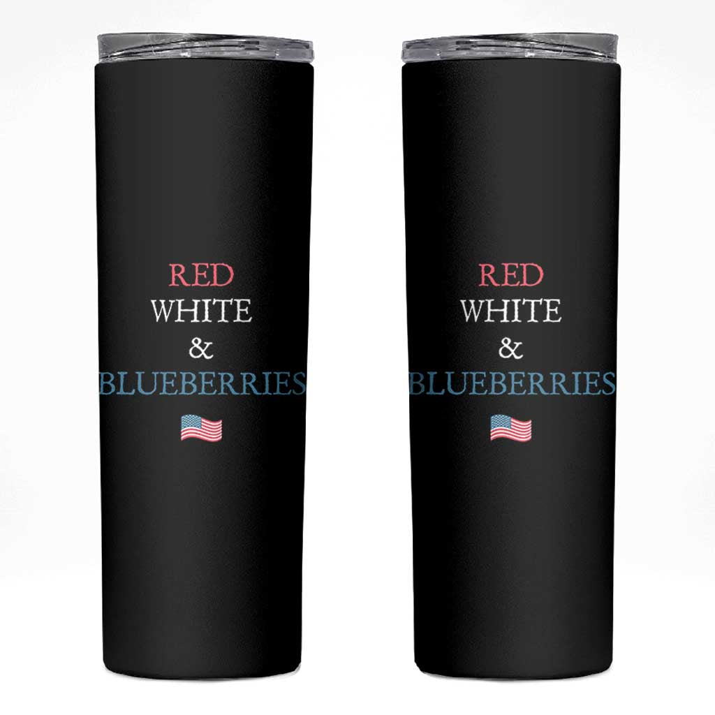 Red White and Blueberries Skinny Tumbler Vintage American Flag Patriotic - Wonder Print Shop