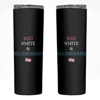 Red White and Blueberries Skinny Tumbler Vintage American Flag Patriotic - Wonder Print Shop