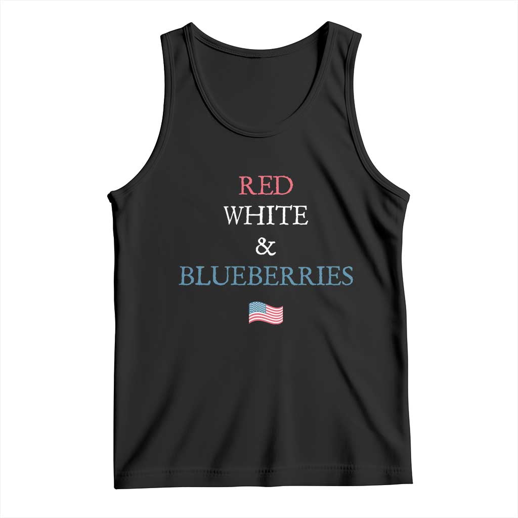 Red White and Blueberries Tank Top Vintage American Flag Patriotic - Wonder Print Shop
