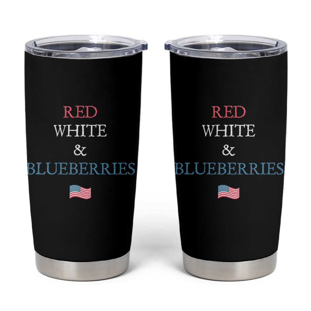 Red White and Blueberries Tumbler Cup Vintage American Flag Patriotic - Wonder Print Shop