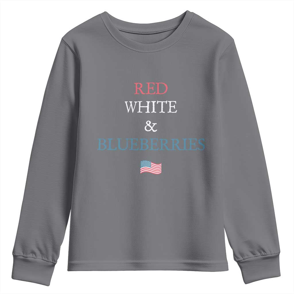 Red White and Blueberries Youth Sweatshirt Vintage American Flag Patriotic - Wonder Print Shop