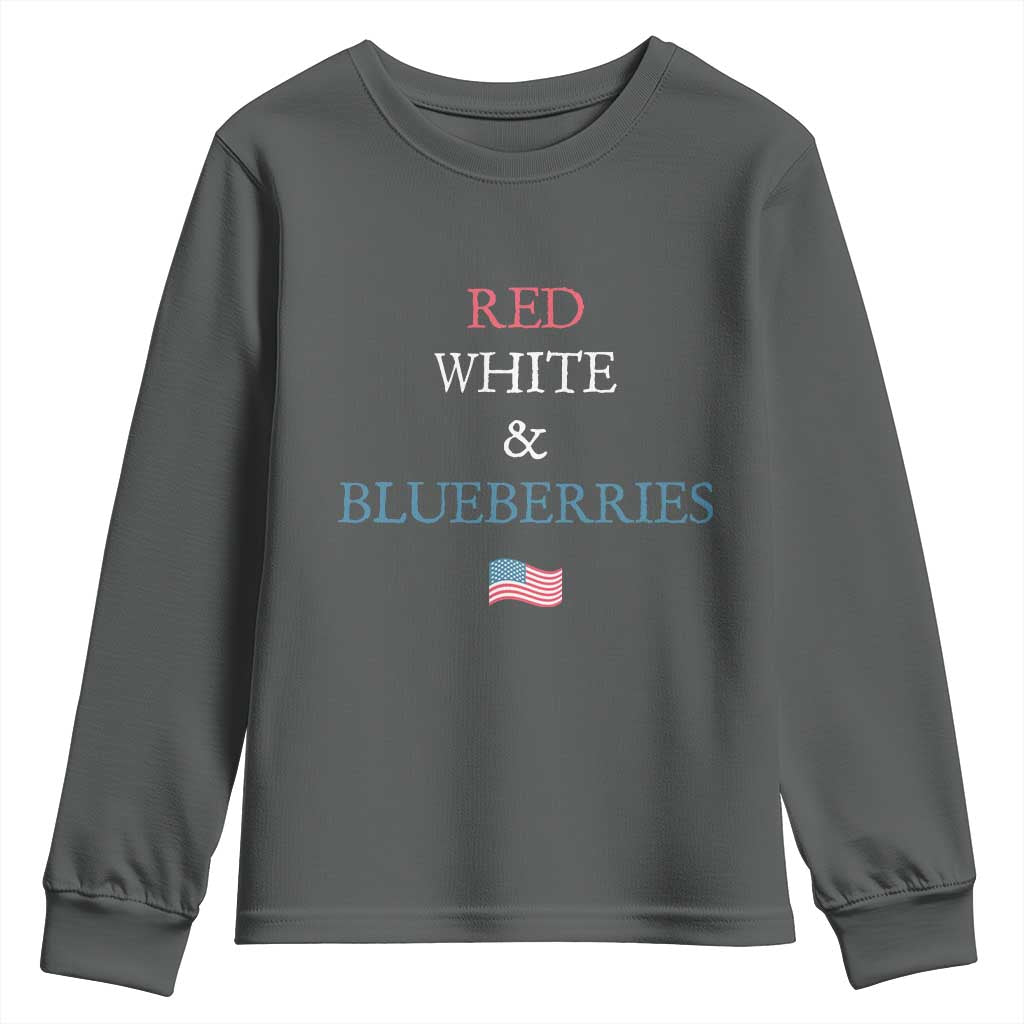Red White and Blueberries Youth Sweatshirt Vintage American Flag Patriotic - Wonder Print Shop