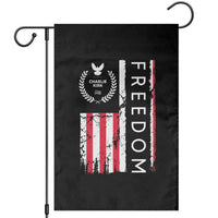 Freedom Charlie Kirk Tribute Garden Flag Patriotic Legacy Eagle Distressed American Flag - Wonder Print Shop