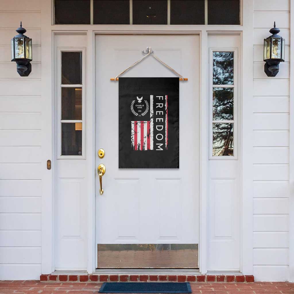 Freedom Charlie Kirk Tribute Garden Flag Patriotic Legacy Eagle Distressed American Flag - Wonder Print Shop