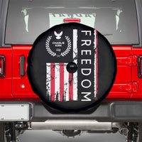 Freedom Charlie Kirk Tribute Spare Tire Cover Patriotic Legacy Eagle Distressed American Flag - Wonder Print Shop