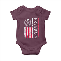 Freedom Charlie Kirk Tribute Baby Onesie Patriotic Legacy Eagle Distressed American Flag - Wonder Print Shop