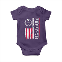 Freedom Charlie Kirk Tribute Baby Onesie Patriotic Legacy Eagle Distressed American Flag - Wonder Print Shop