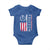 Freedom Charlie Kirk Tribute Baby Onesie Patriotic Legacy Eagle Distressed American Flag - Wonder Print Shop