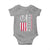Freedom Charlie Kirk Tribute Baby Onesie Patriotic Legacy Eagle Distressed American Flag - Wonder Print Shop