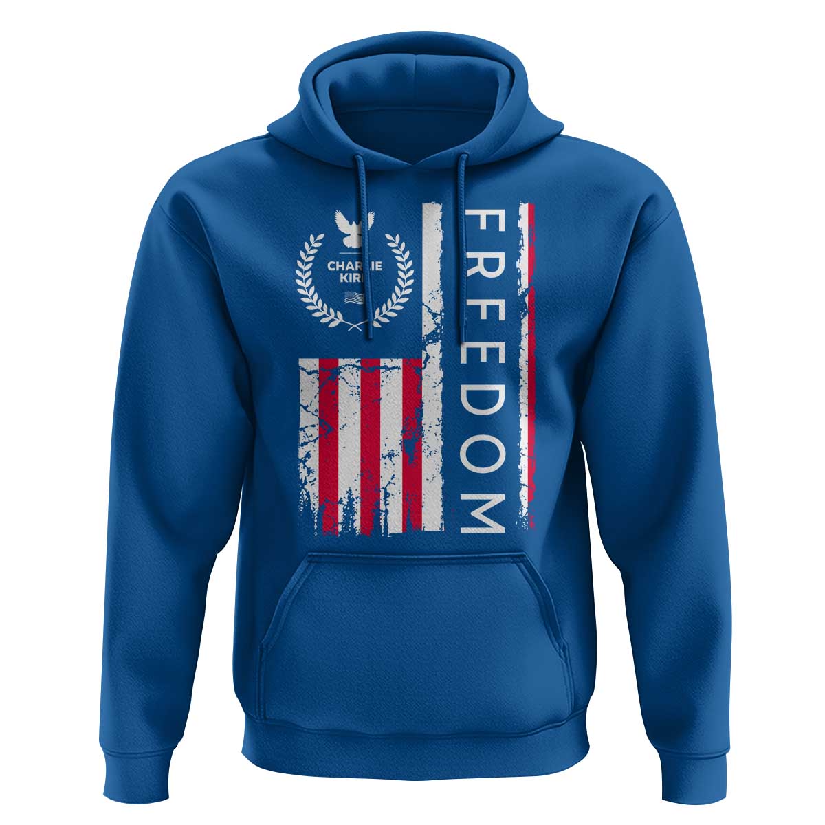 Freedom Charlie Kirk Tribute Hoodie Patriotic Legacy Eagle Distressed American Flag - Wonder Print Shop