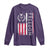 Freedom Charlie Kirk Tribute Long Sleeve Shirt Patriotic Legacy Eagle Distressed American Flag - Wonder Print Shop