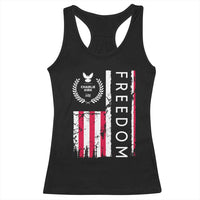 Freedom Charlie Kirk Tribute Racerback Tank Top Patriotic Legacy Eagle Distressed American Flag - Wonder Print Shop