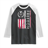 Freedom Charlie Kirk Tribute Raglan Shirt Patriotic Legacy Eagle Distressed American Flag - Wonder Print Shop