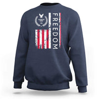 Freedom Charlie Kirk Tribute Sweatshirt Patriotic Legacy Eagle Distressed American Flag - Wonder Print Shop