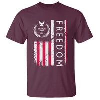 Freedom Charlie Kirk Tribute T Shirt Patriotic Legacy Eagle Distressed American Flag - Wonder Print Shop