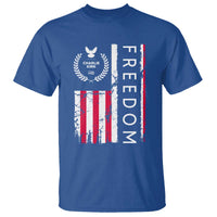 Freedom Charlie Kirk Tribute T Shirt Patriotic Legacy Eagle Distressed American Flag - Wonder Print Shop