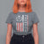 Freedom Charlie Kirk Tribute T Shirt For Women Patriotic Legacy Eagle Distressed American Flag - Wonder Print Shop