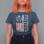 Freedom Charlie Kirk Tribute T Shirt For Women Patriotic Legacy Eagle Distressed American Flag - Wonder Print Shop