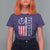 Freedom Charlie Kirk Tribute T Shirt For Women Patriotic Legacy Eagle Distressed American Flag - Wonder Print Shop
