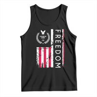Freedom Charlie Kirk Tribute Tank Top Patriotic Legacy Eagle Distressed American Flag - Wonder Print Shop