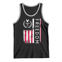 Freedom Charlie Kirk Tribute Tank Top Patriotic Legacy Eagle Distressed American Flag - Wonder Print Shop