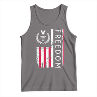 Freedom Charlie Kirk Tribute Tank Top Patriotic Legacy Eagle Distressed American Flag - Wonder Print Shop