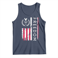 Freedom Charlie Kirk Tribute Tank Top Patriotic Legacy Eagle Distressed American Flag - Wonder Print Shop