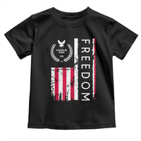 Freedom Charlie Kirk Tribute Toddler T Shirt Patriotic Legacy Eagle Distressed American Flag - Wonder Print Shop