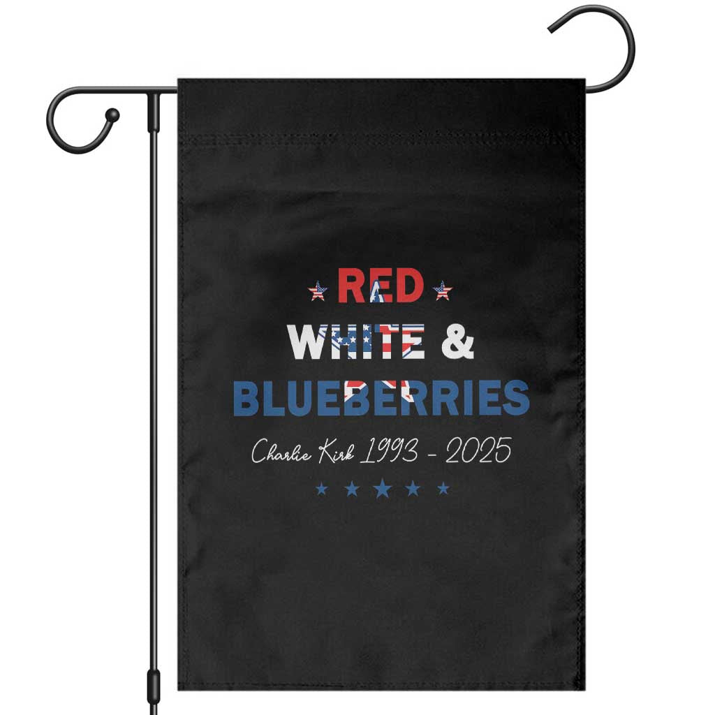 Red White and Blueberries Garden Flag Charlie Kirk 1993 2025 Patriotic Memorial - Wonder Print Shop