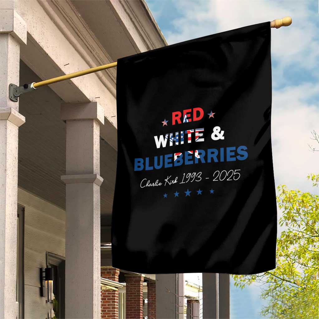 Red White and Blueberries Garden Flag Charlie Kirk 1993 2025 Patriotic Memorial - Wonder Print Shop