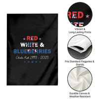 Red White and Blueberries Garden Flag Charlie Kirk 1993 2025 Patriotic Memorial - Wonder Print Shop