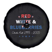 Red White and Blueberries Spare Tire Cover Charlie Kirk 1993 2025 Patriotic Memorial - Wonder Print Shop