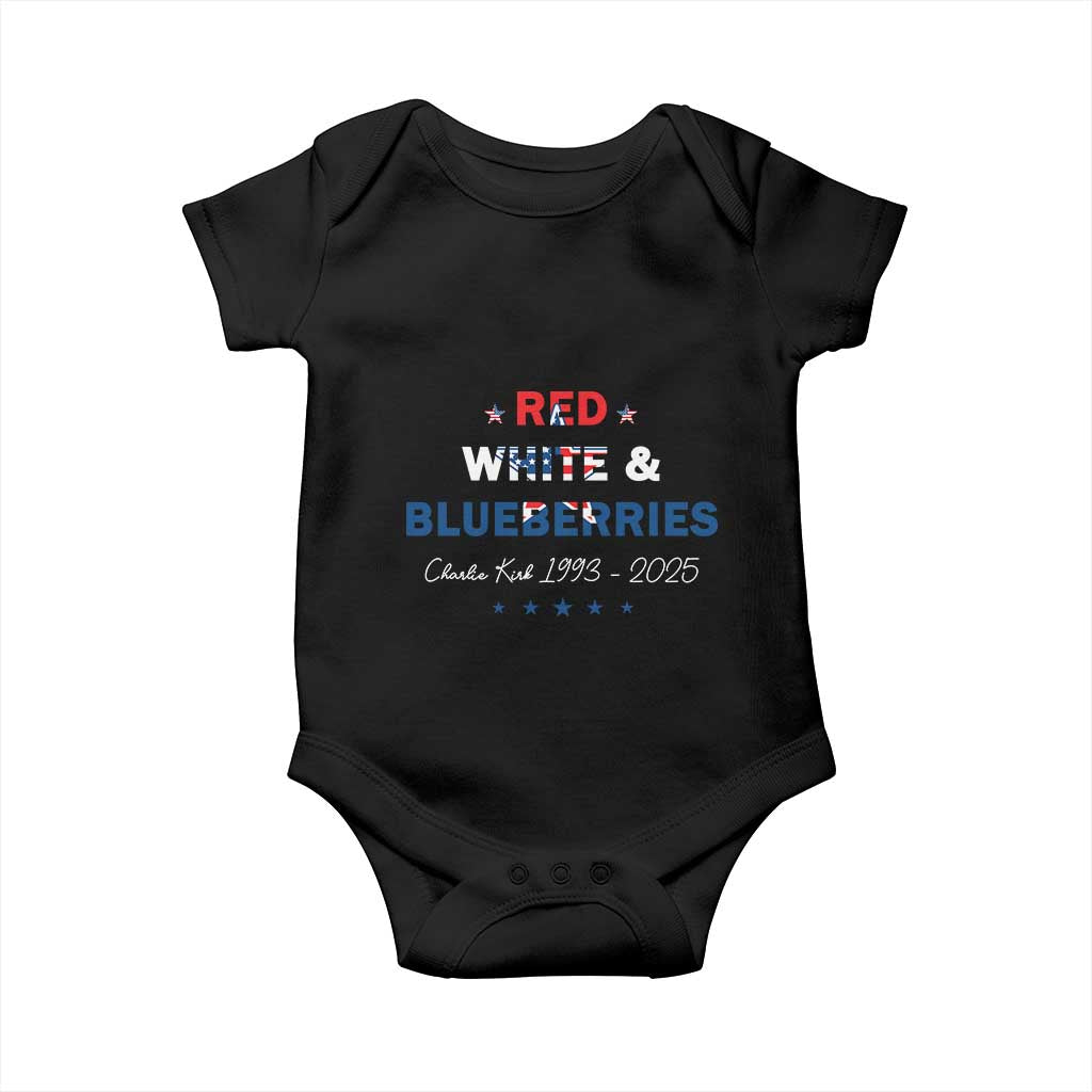 Red White and Blueberries Baby Onesie Charlie Kirk 1993 2025 Patriotic Memorial - Wonder Print Shop