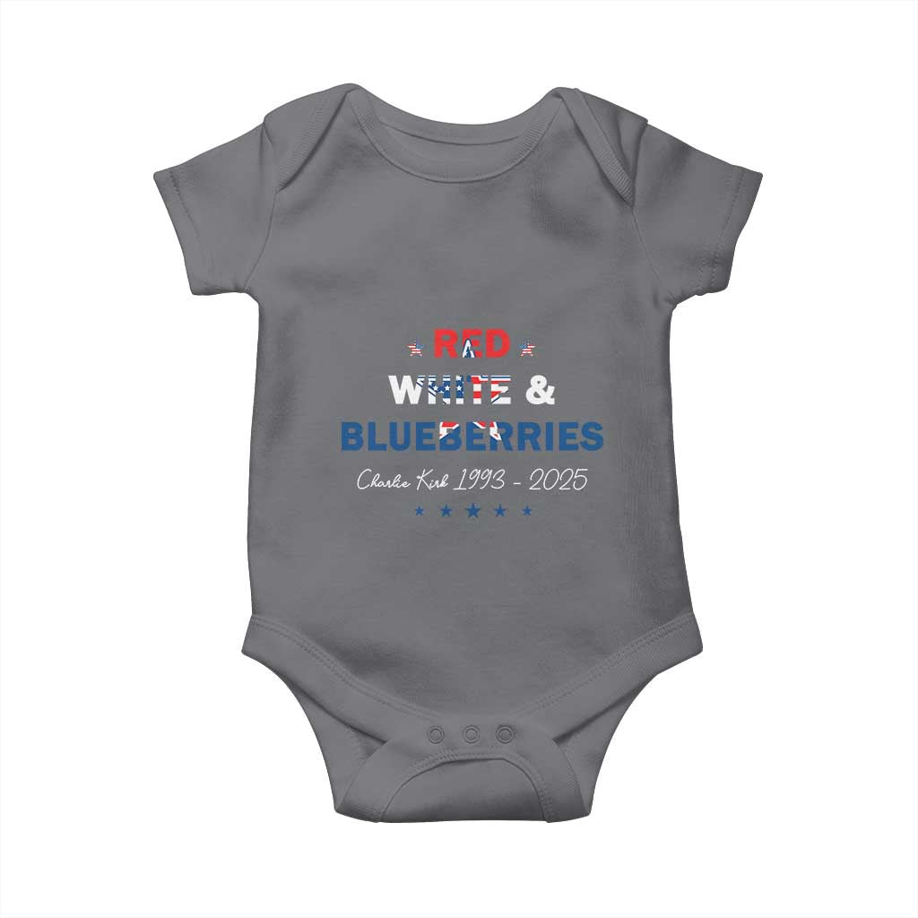 Red White and Blueberries Baby Onesie Charlie Kirk 1993 2025 Patriotic Memorial - Wonder Print Shop
