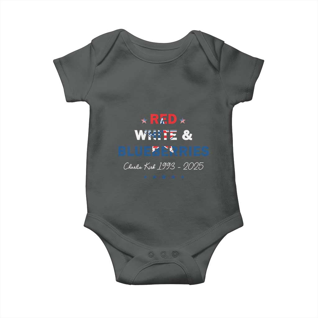 Red White and Blueberries Baby Onesie Charlie Kirk 1993 2025 Patriotic Memorial - Wonder Print Shop