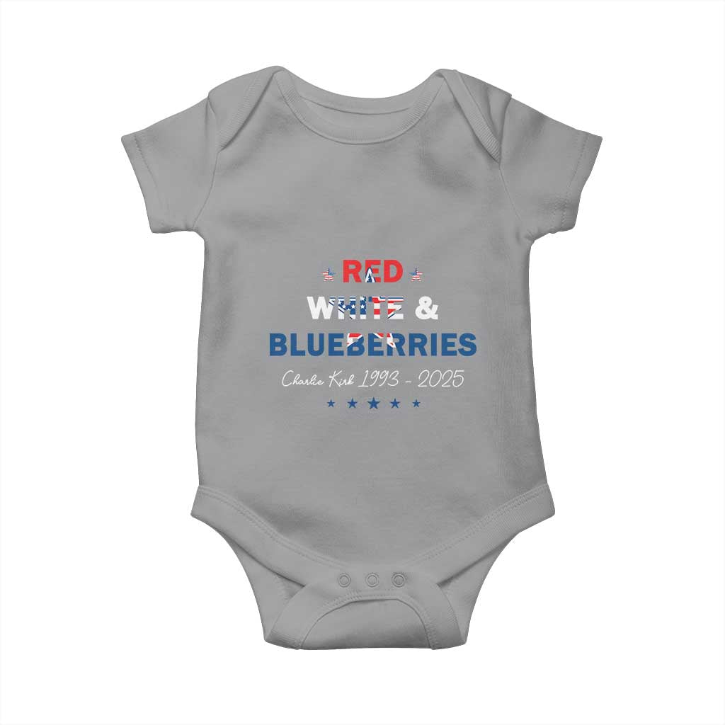 Red White and Blueberries Baby Onesie Charlie Kirk 1993 2025 Patriotic Memorial - Wonder Print Shop