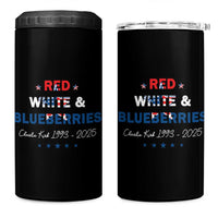 Red White and Blueberries 4 in 1 Can Cooler Tumbler Charlie Kirk 1993 2025 Patriotic Memorial - Wonder Print Shop