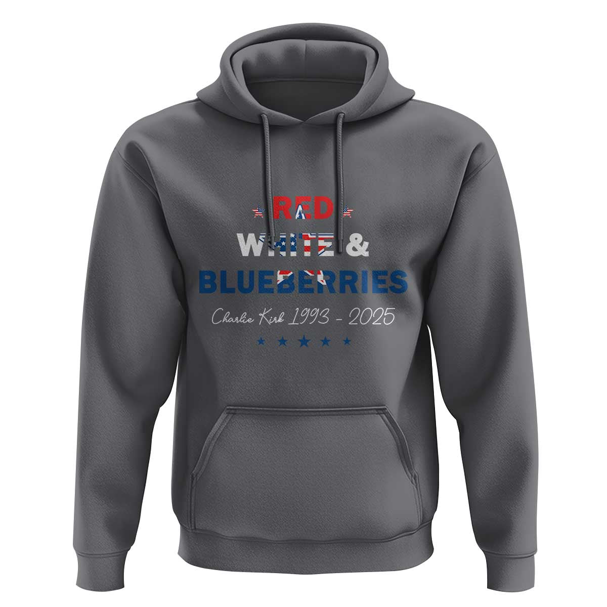 Red White and Blueberries Hoodie Charlie Kirk 1993 2025 Patriotic Memorial - Wonder Print Shop