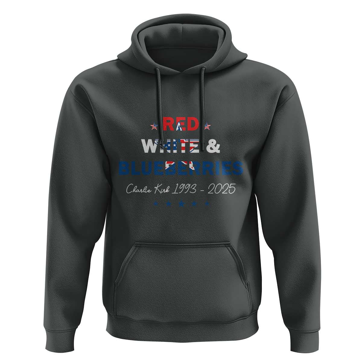 Red White and Blueberries Hoodie Charlie Kirk 1993 2025 Patriotic Memorial - Wonder Print Shop