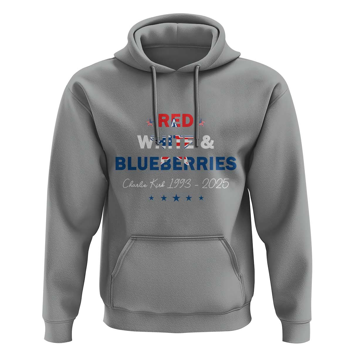 Red White and Blueberries Hoodie Charlie Kirk 1993 2025 Patriotic Memorial - Wonder Print Shop