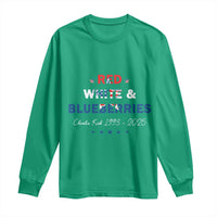 Red White and Blueberries Long Sleeve Shirt Charlie Kirk 1993 2025 Patriotic Memorial - Wonder Print Shop