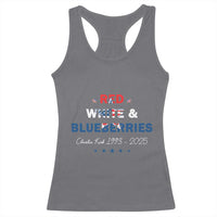 Red White and Blueberries Racerback Tank Top Charlie Kirk 1993 2025 Patriotic Memorial - Wonder Print Shop