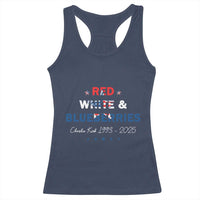 Red White and Blueberries Racerback Tank Top Charlie Kirk 1993 2025 Patriotic Memorial - Wonder Print Shop