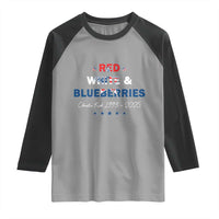 Red White and Blueberries Raglan Shirt Charlie Kirk 1993 2025 Patriotic Memorial - Wonder Print Shop