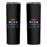 Red White and Blueberries Skinny Tumbler Charlie Kirk 1993 2025 Patriotic Memorial - Wonder Print Shop