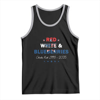 Red White and Blueberries Tank Top Charlie Kirk 1993 2025 Patriotic Memorial - Wonder Print Shop